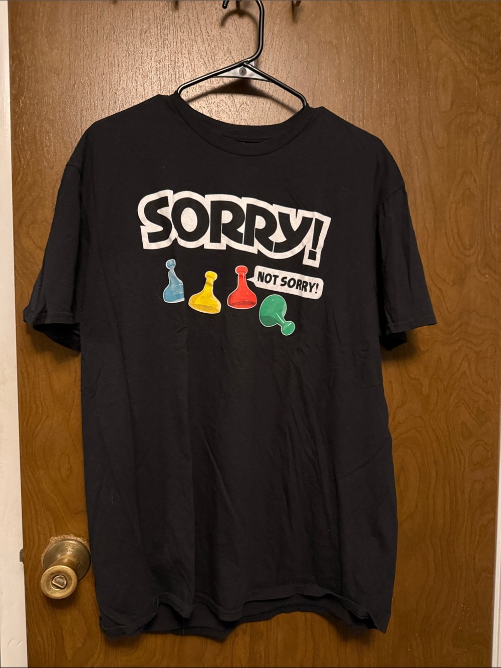 Black 'Sorry! Not Sorry' Graphic Tee  Size XL